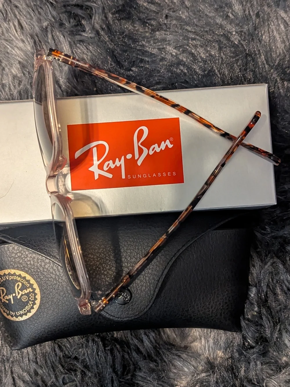 Ray-Ban Women’s Square Sunglasses in Pink and Brown Gradient
